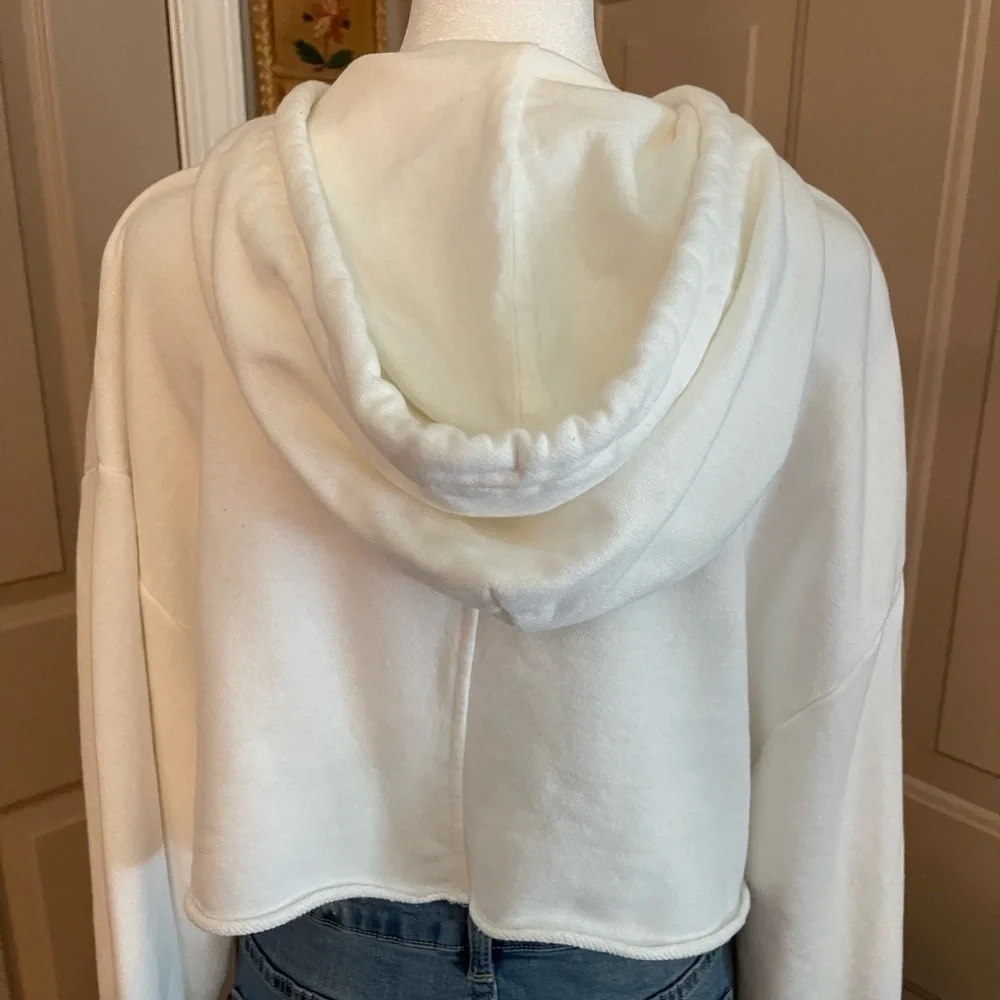 H&M Divided Rainbow Love Cropped Fleece Hoodie NWOT - Picture 2 of 8